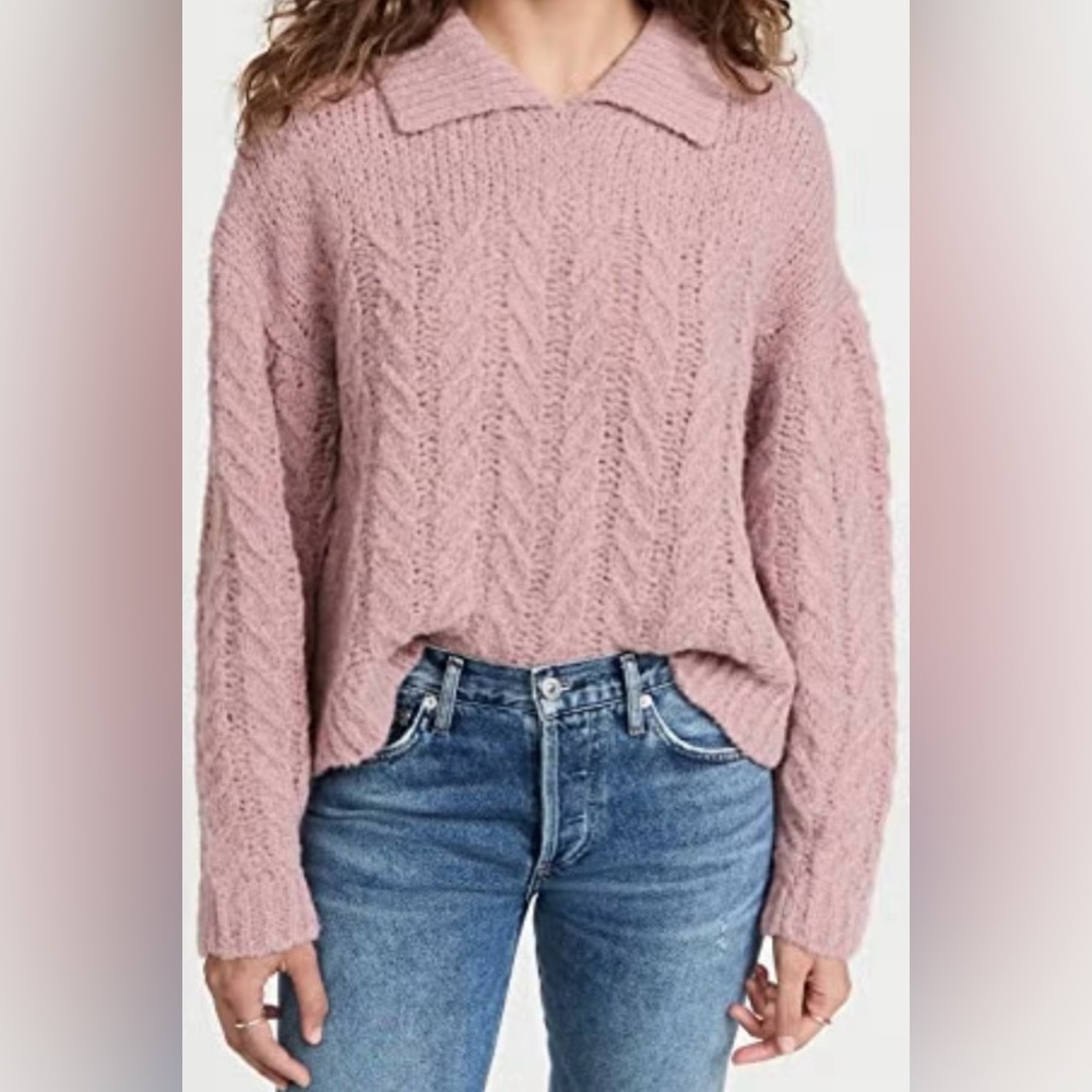Velvet Women's Dusty Pink Alpaca Knit Sweater